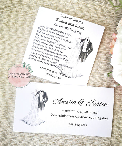 Personalised Wedding Day Money Wallet, Cash Wallet Envelope, Gift Envelope, Wedding Money Card, Honeymoon Fund, Mr and Mrs Gift