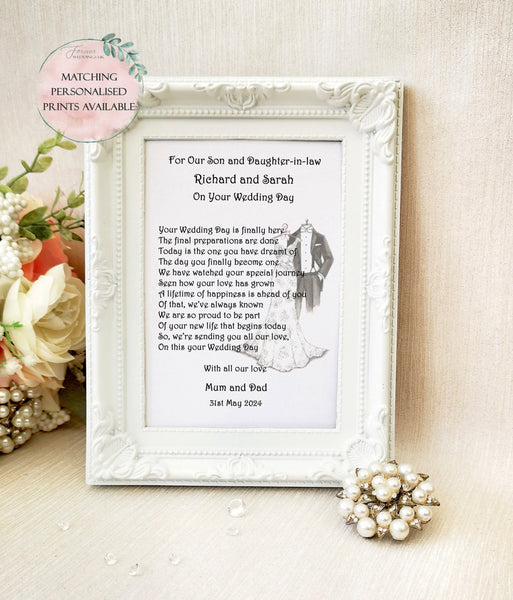 Personalised Son On His Wedding Day Card, Large Card for Groom on the Wedding Morning, Son Groom Card, Custom Keepsake from Mum and Dad