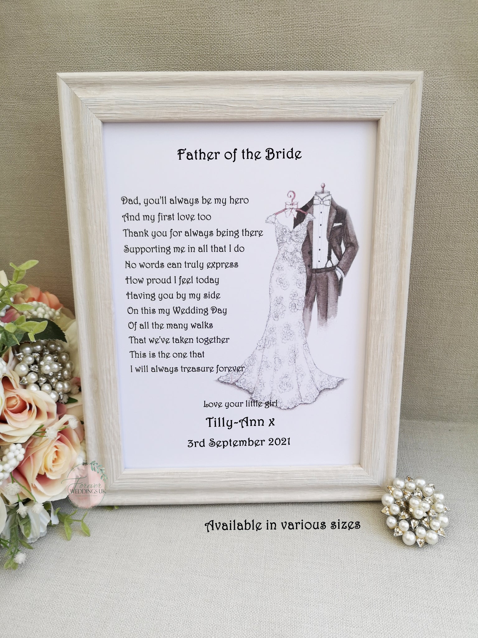 Father of the Bride Print Unframed