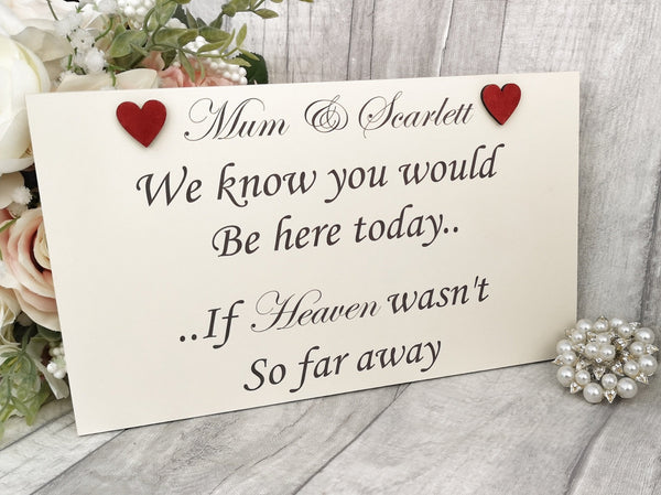 We know you would be here today Wedding Remembrance Sign