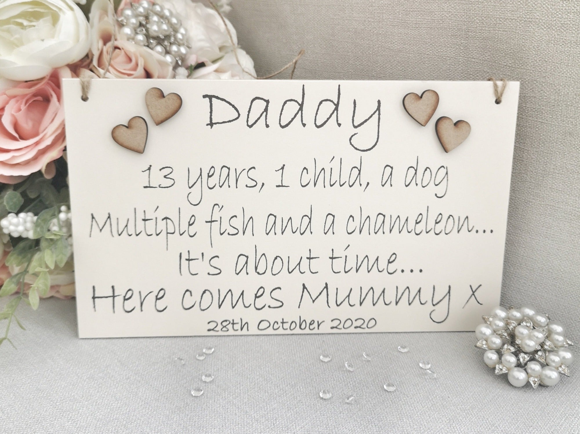 Funny Daddy here comes Mummy sign