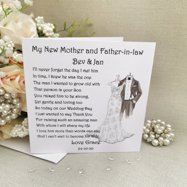 Personalised Mother and Father of the Groom Wedding Card