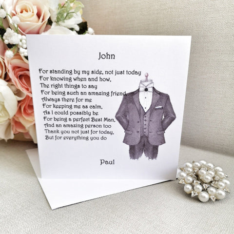 Best Man Thank You Wedding Card