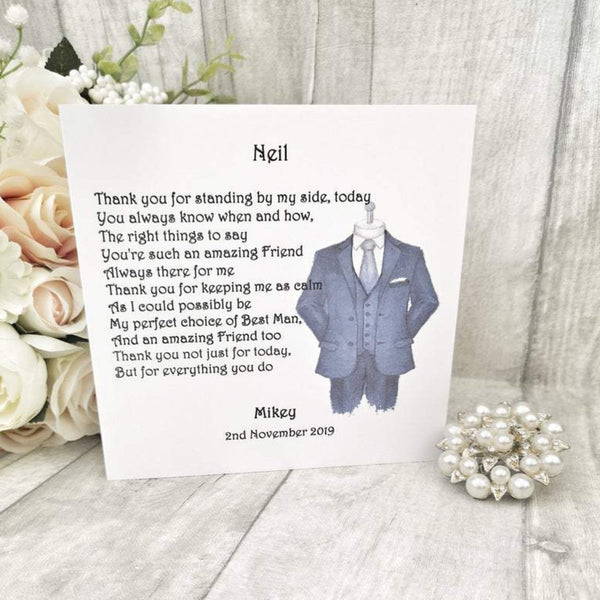 Best Man Thank You Wedding Card