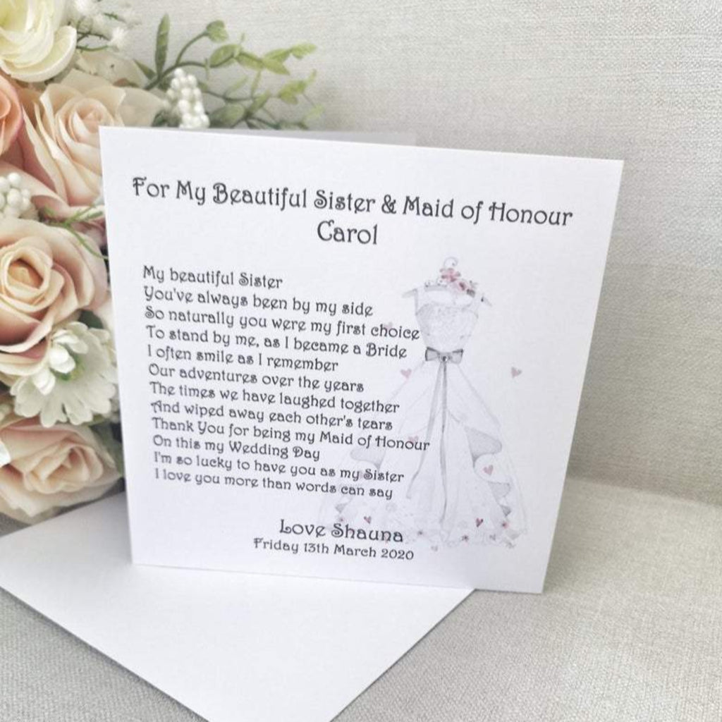 will you be my maid of honor poem sister