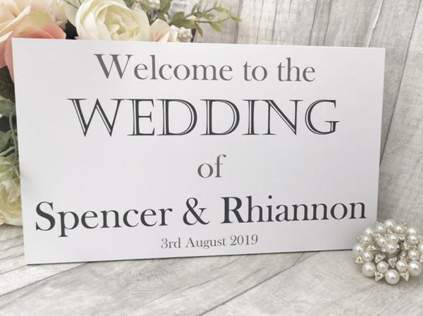 Personalised Wedding Reception Welcome Sign